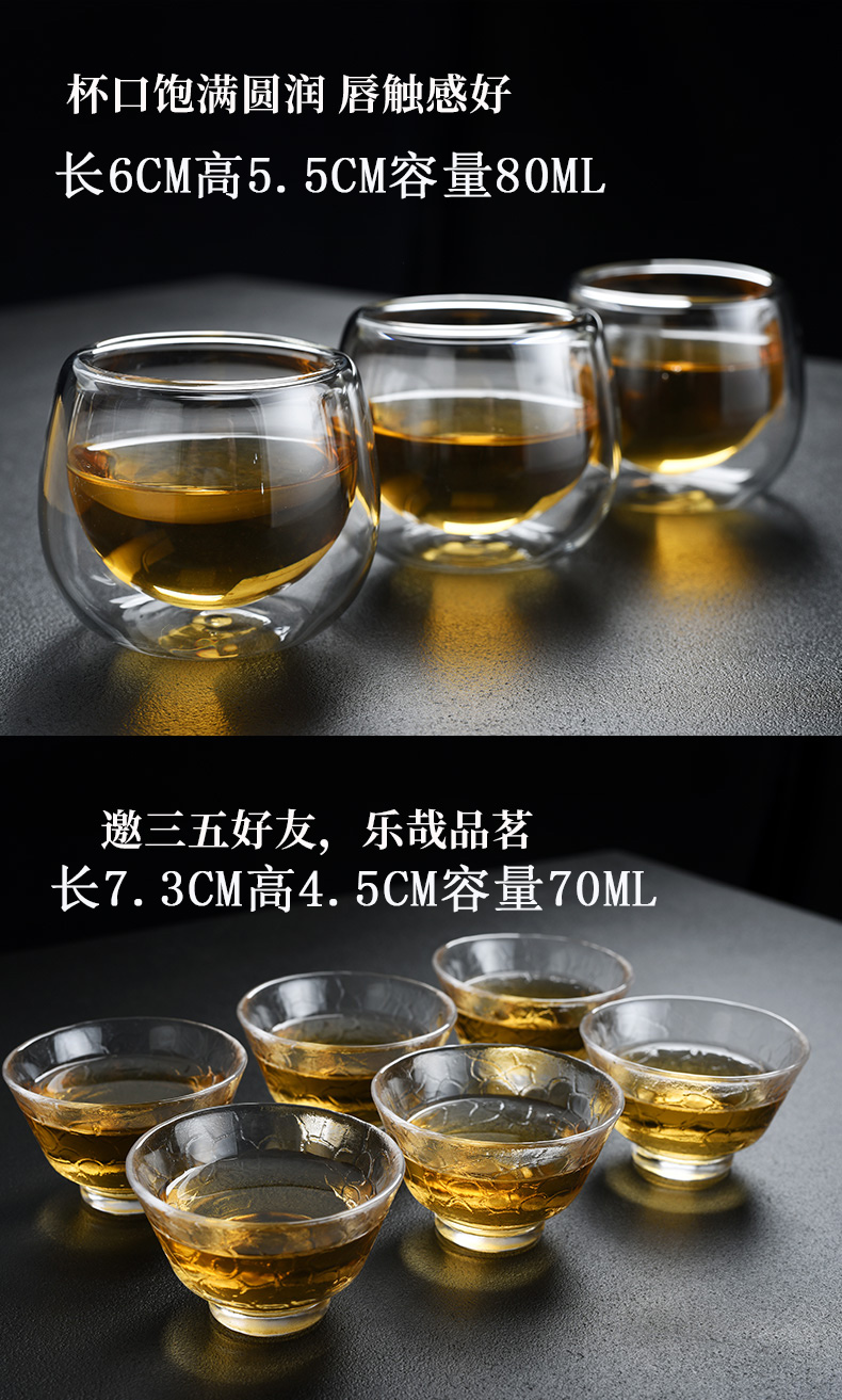 Old household tea tray, glass tea set at kung fu tea cup teapot office tea kettle