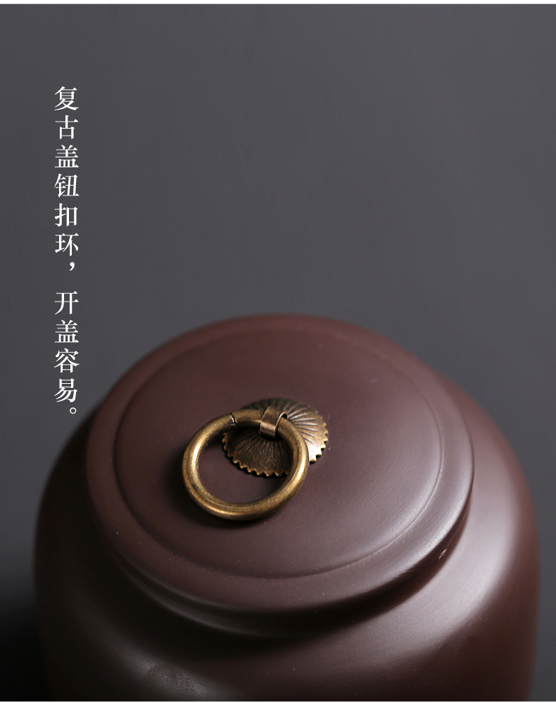 Old &, violet arenaceous fangyuan kung fu tea caddy fixings contracted in restoring ancient ways, seal tank pu 'er red POTS