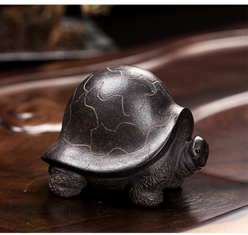 Old kung fu tea set at the grid yixing purple sand tea red mud pet turtle longevity tea tea play general furnishing articles turtle turtle