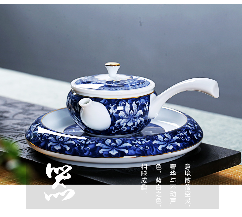 Old &, blue and white CiHu bearing kung fu tea accessories ceramic pot dry terms tray of Japanese tea taking dry terms