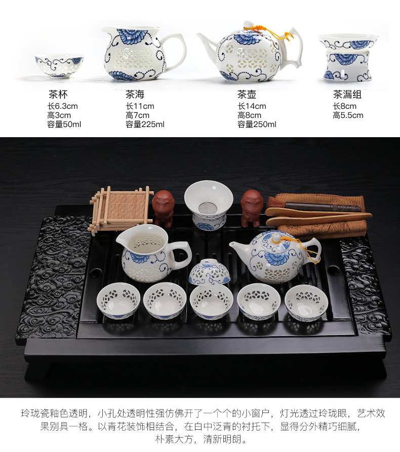 Old & hand - made ceramic your up with violet arenaceous kung fu tea sets carved wood tea tray was the draw - out type tea table set