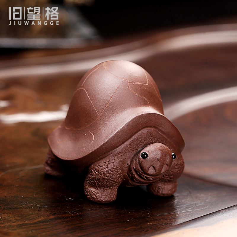 Old kung fu tea set at the grid yixing purple sand tea red mud pet turtle longevity tea tea play general furnishing articles turtle turtle