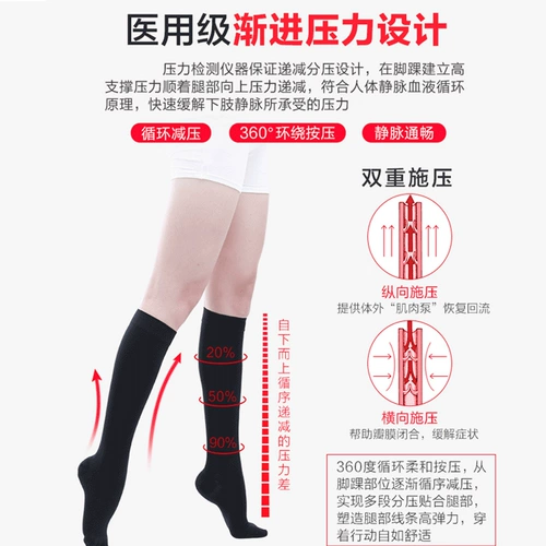 可孚 Медицинское варикозное варикозное вариковое эластичное носки медицинское лечение -тип против лега давление беременные женщины. Мужские узкие ноги в середине