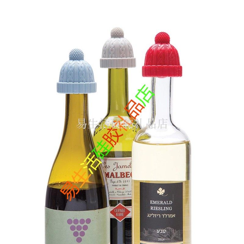 Food Grade Silicone Red Wine Stopper Small Red Cap Refreshing Bottle Cap Wine Cork Beer Seasoned Glass Bottle Seal Stopper