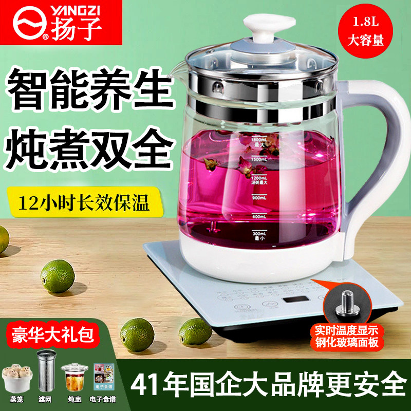 Yangzi Health Care Pot Home Multifunction Fully Automatic Two-piece Mini-Type Frying Pot Reservation Insulated Glass Burning Water Pot