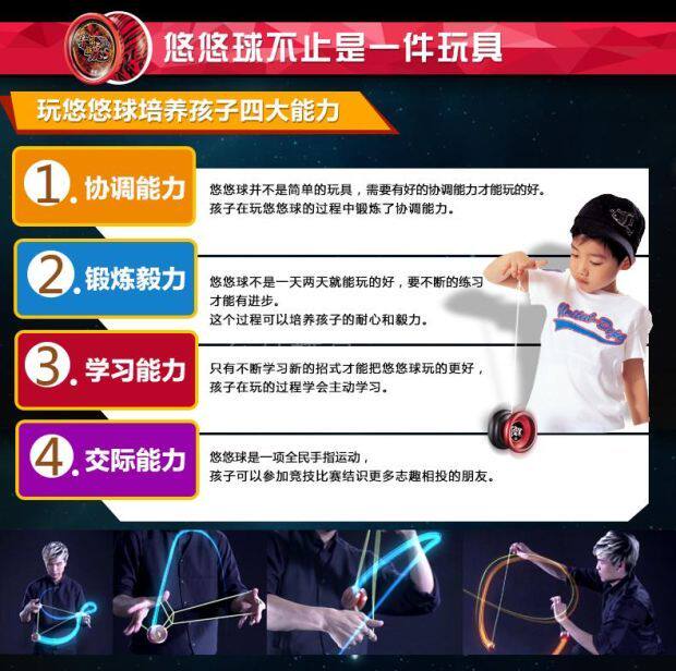 Йо-Йо 奥迪双钻火力少年王5悠悠球空翼剑花翎s爆旋球焰魄巨刃飓刃溜溜球 Auldey
