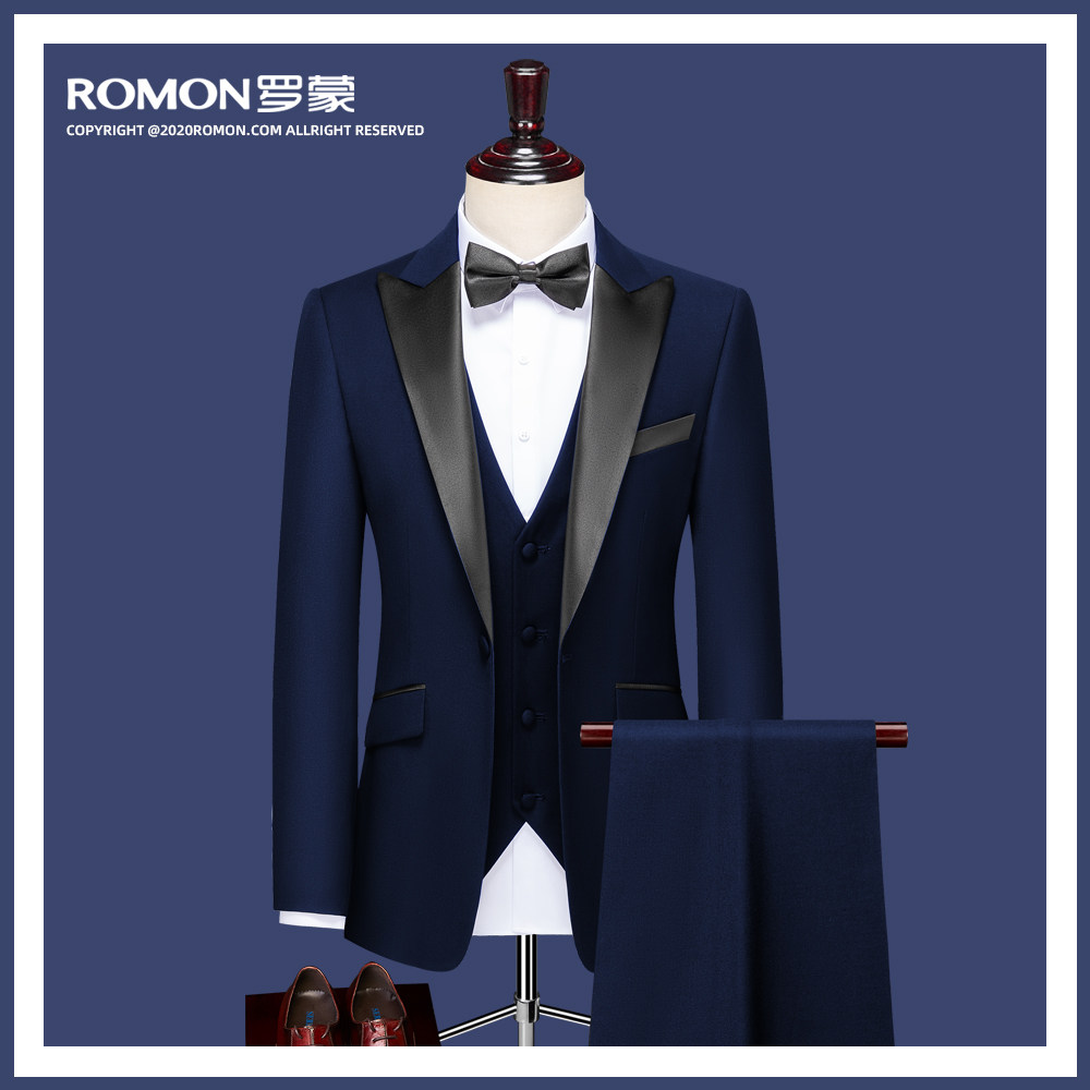Romontos multi-evening dress wedding banquet gentleman men's suit suit groom slim suit wedding art test