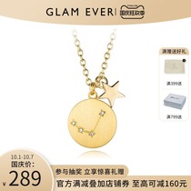 Glam Ever twelve constellation coin necklace choker plated 18K gold disc birthday gift