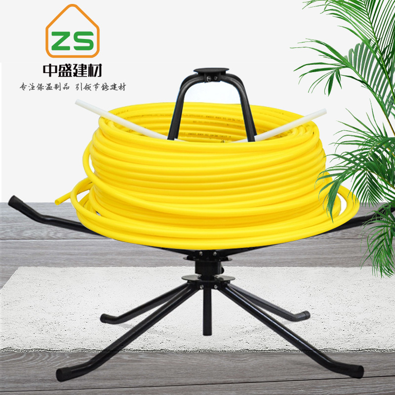 Water floor heating pipe discharger geothermal construction pipe release bracket damping single and double bearing tube frame red blue black thickened