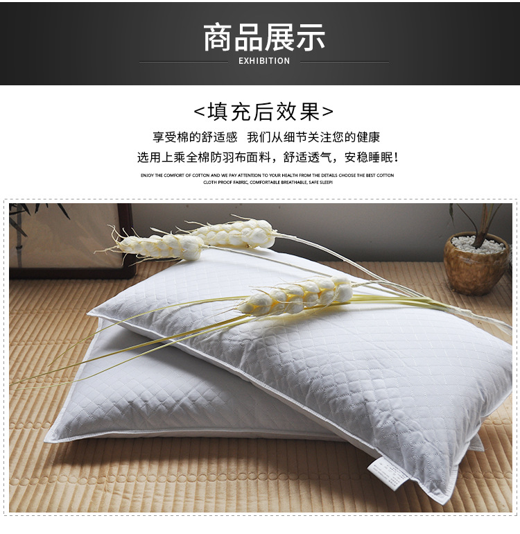 Bông nguyên chất hai lớp lót gối đặt đệm gối túi mã hóa kiều mạch vỏ gối hình phân vùng quilting đôi dây kéo - Gối trường hợp goi om