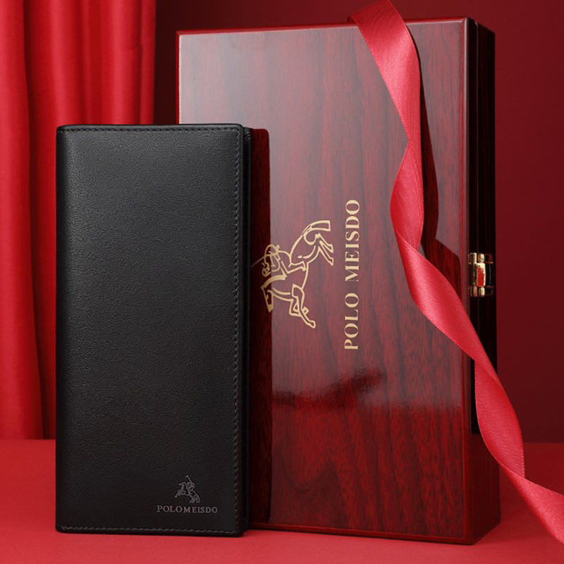 Polo Meisdo Multifunctional First-Layer Cowhide Genuine Leather Wallet Men's Long High-End Brand Luxury Gift Wallet