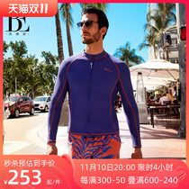 Van Der An Men's Split Swimsuit Swimsuit Stylish Beach Vacation Long Sleeve Sun Protection Tops Snorkeling Surfing Swimsuit