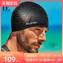 Van Der An fashion printed silicone swim hat men's adult waterproof ear protection swim hat large professional non-stretch head