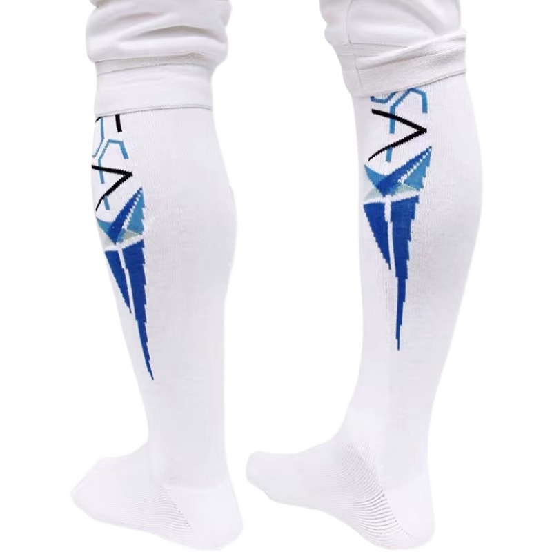 Classic Blue Graphic Fencing Socks Kids Adult Training Competition Style