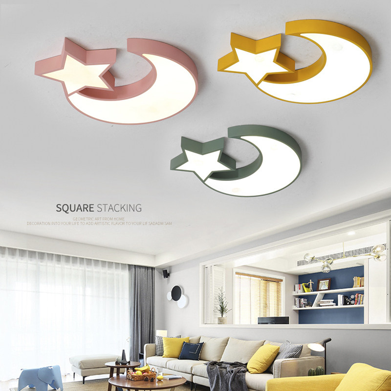 Macaroon ceiling lamp bedroom lamp modern simple warm creative lamps led Nordic living room children's room lamp