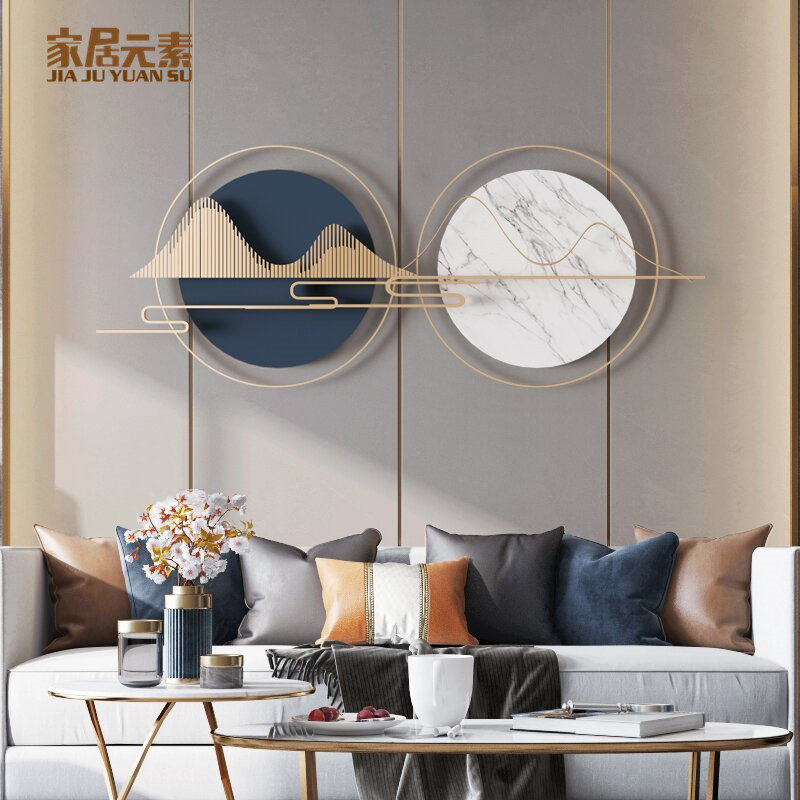 Italian light luxury wrought iron wall decoration living room metal wall pendant wall hanging dining room three-dimensional creative hanging bedside wall decoration