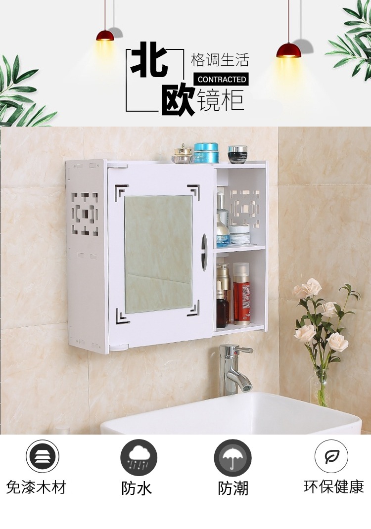 Gương tủ phòng tắm đục lỗ tủ gương phòng tắm bệ rửa vệ sinh ký túc xá treo tường gương kệ treo tường tủ gương phòng tắm caesar tủ gương nhà tắm thông minh