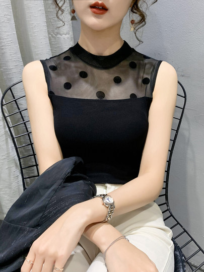 Mesh beautiful back camisole women's 2025 new summer outer top sexy inner suit sleeveless bottoming shirt