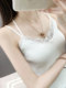 Knitted camisole women's inner wear 2025 new white spring black summer lace bottoming vest sexy sleeveless
