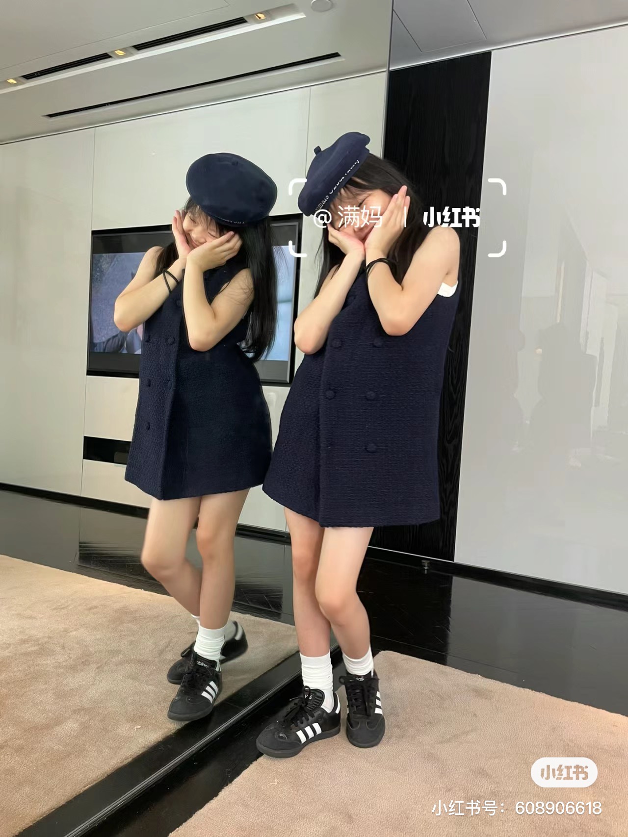 Minim trendy children how to wear all good-looking gikkim dress and dress nepotism small child autumn winter tandem dress-Taobao