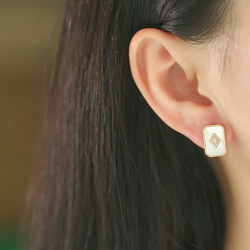 Медные квадратные натуральные серьги, подвеска, аксессуар, аксессуары, золото 14 карат, простой и элегантный дизайн, DIY