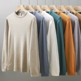 Демисезонный свитер, удерживающий тепло мужской трикотажный лонгслив, в американском стиле, свободный крой