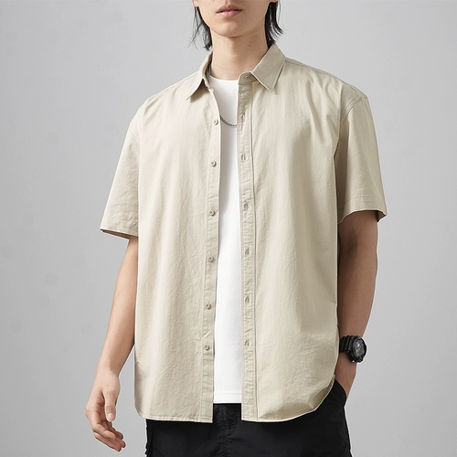 Хлопковая летняя ретро белая рубашка, премиум класс, в американском стиле