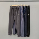 Спортивные осенние небольшие штаны, утепленные повседневные брюки, в американском стиле, с медвежатами, с вышивкой