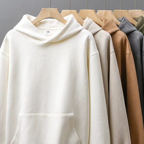 Бархатная толстовка с капюшоном, однотонный лонгслив, осенняя, в американском стиле