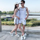 Sweat vest men's summer new couple casual sports suit Korean version slim youth pajamas two-piece trendy set