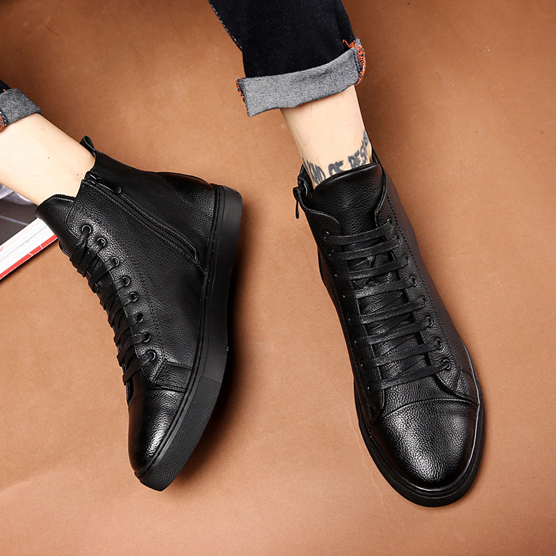 48 large size men's shoes Korean version of high tube shoes 47 tide brand high state leather shoes 46 black trend all-match casual shoes 45 yards