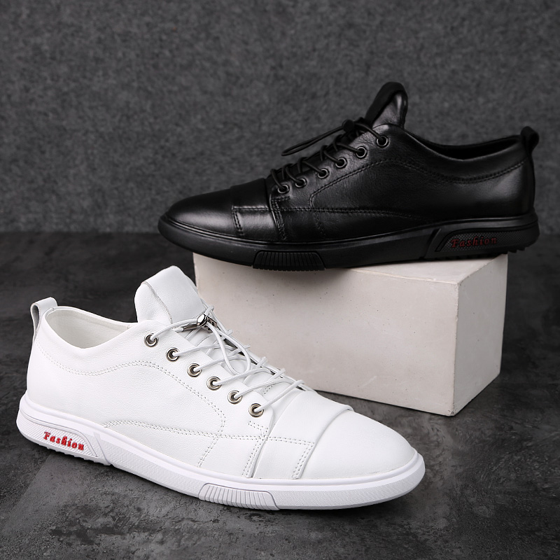 Small White Shoes Men Genuine Leather Shoes Extra-large Code 4500 Hitchhiking Shoes 46 Widening Plus Size 47 Tide Men's Shoes Black And White Casual Shoes-Taobao