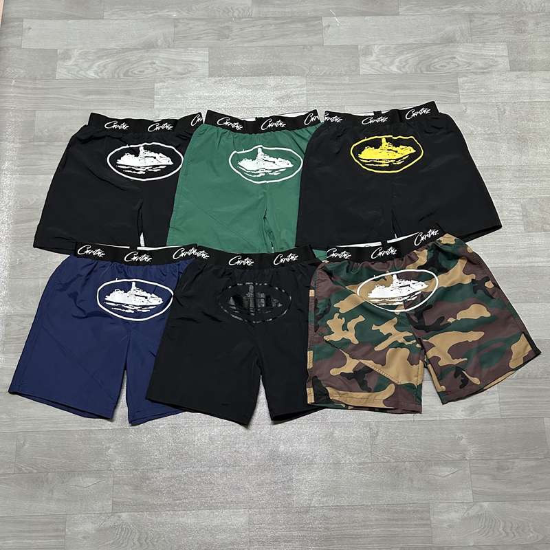 Corteiz Camouflage Shorts American High Street Trendy Thin Camouflage Quick-Drying Beach Shorts Fog