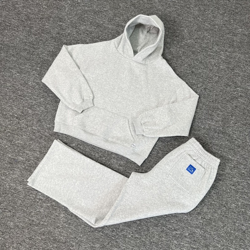 Akimbo Club Tracksuit Autumn and Winter Sports Casual Suit Pure Color Fleece-Lined Hooded Sweatshirt and Pants ins