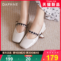 Daphne Girls Shoes 2022 Spring New Mari Treasures Grandma Shoes Light Mouth Genuine Leather Small Fragrant Wind Flat-bottom Single Shoes