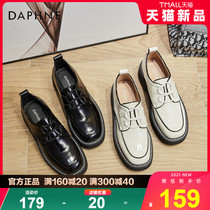 Daphne womens shoes 2022 spring new small leather shoes womens retro Inron wind thick bottom 100 hitch oxford shoes series single shoes