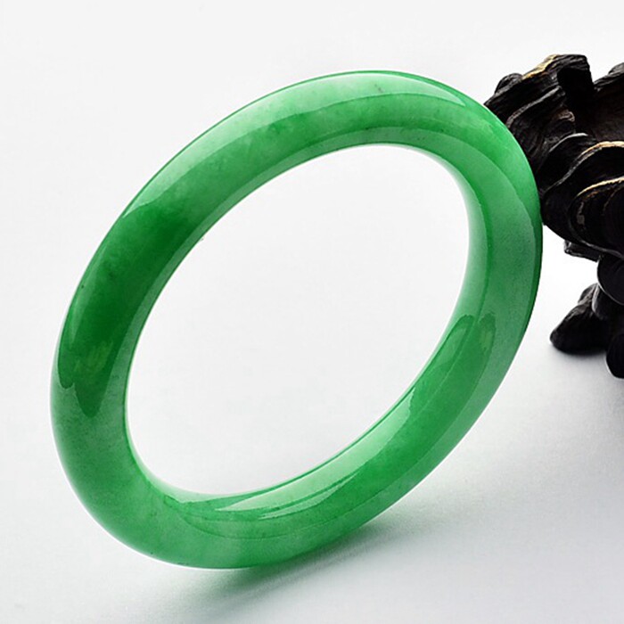 Natural Old Pit Emerald Jade Bracelet Burmese Jade Glutinous Emerald Bracelet Manyang Green Round Bracelet