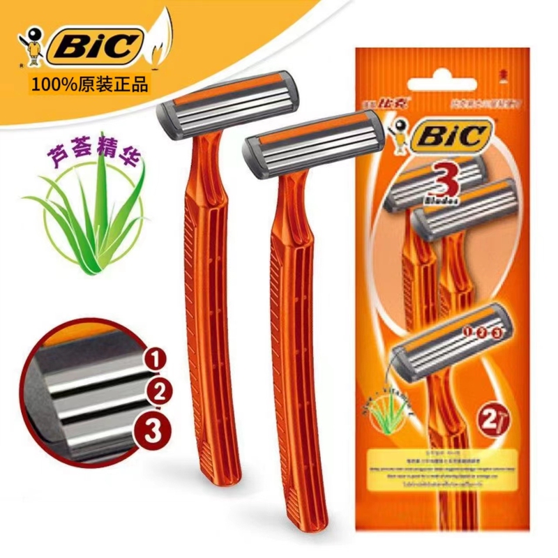 Bic Men's Three-Layer Razor with Replaceable Blades, Suitable for Men and Women, Ideal for Travel and Business Trips