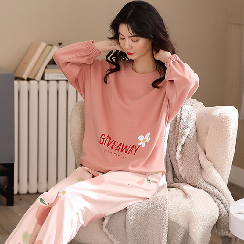 Ms. Pajamas Spring and Autumn Pure Cotton Sleeves Cute 2021 New Summer Household Clothes Outside Wear