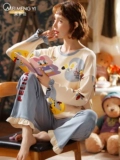 Хлопковая пижама, хлопковый демисезонный комплект, коллекция 2023, длинный рукав, большой размер, осенняя