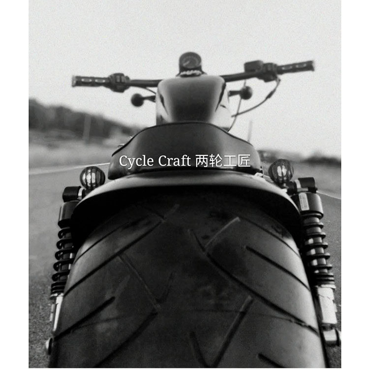 Spot Harley modified sportsman XL883N tough guy custom 300 wide body rocker arm rear hub tire kit