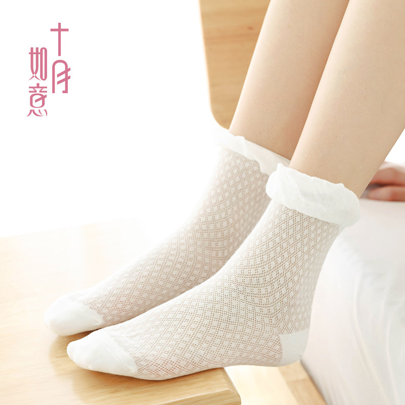 Moon Socks Spring Summer Thin PREGNANT WOMEN SOCKS SUMMER PINE STOCKINGS STOCKINGS POSTNATAL MATERNAL SOCKS NON-FOOTED COTTON SOCKS ABSORB SWEAT AND AIR