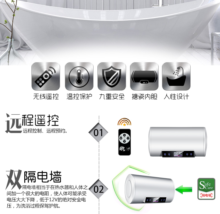 bình nóng lạnh giá rẻ Máy nước nóng lưu trữ gia đình PANDA Panda Nhà tắm tốc độ 40/50 / 80L lít - Máy đun nước bình nước nóng ferroli