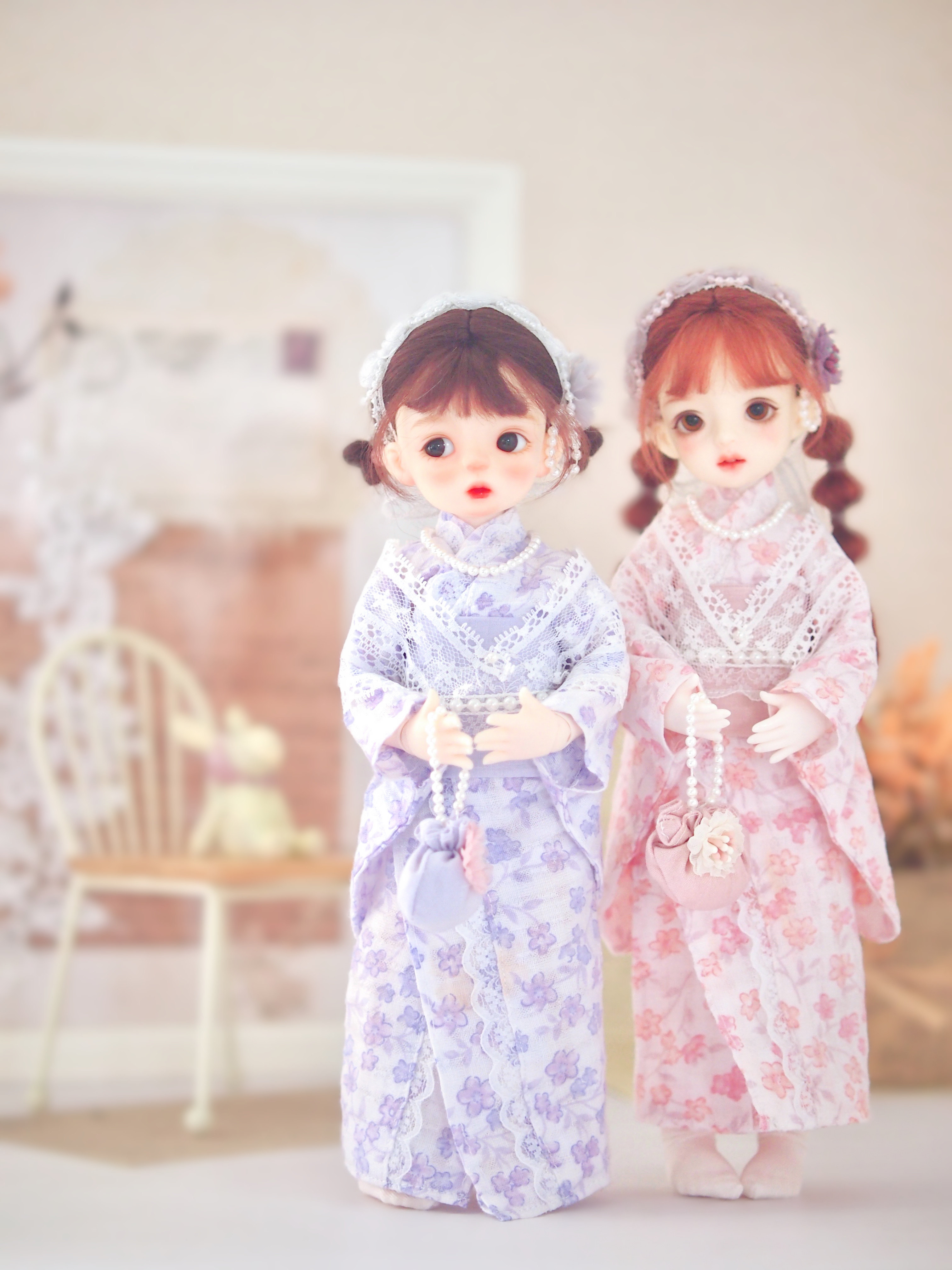 (Spring Cherry Purple Vine) (after sale) bjd 60% ova dress retro little fresh improvement and suit