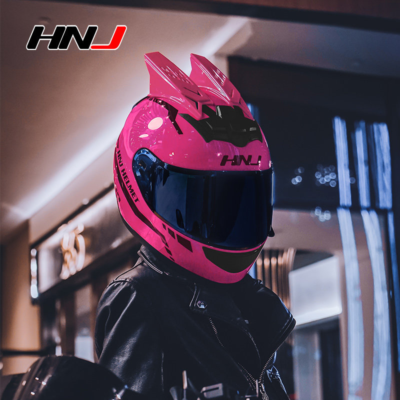 HNJ Electric Motor Car Safety Helmet Grey Locomotive Lady Cute Bow Tie Full Armor Man Winter Season Universal Safety