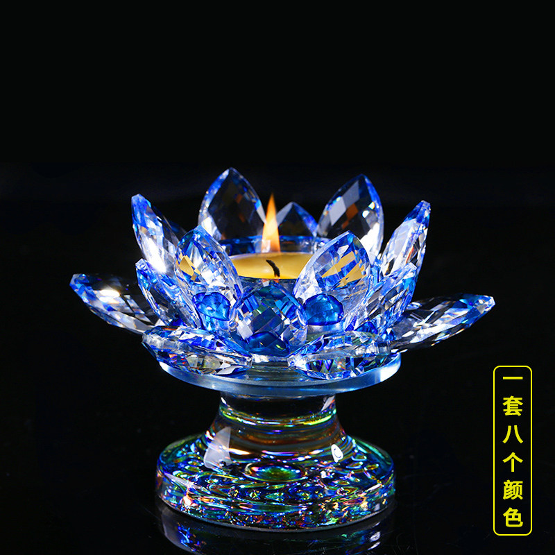 Crystal Wax Candle Holder Pendulum piece Vergon light Long Ming light for the Buddha candlestick crystal glass lotus candle holder crisp oil lamp holder