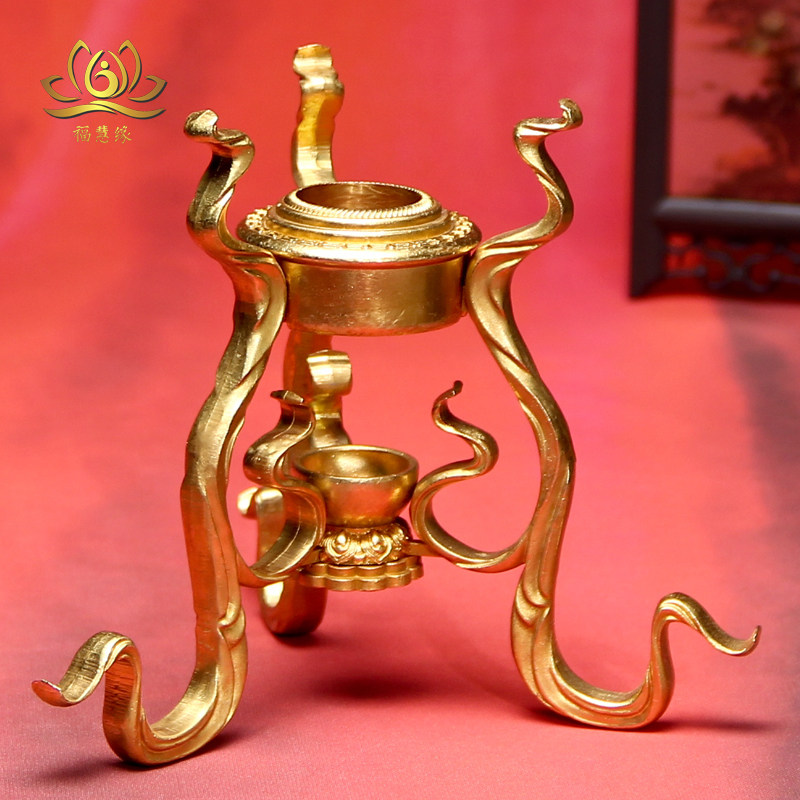 Tibetan ethnic product pure copper hand rocking gold wheel three foot base rocking gold tube base special price