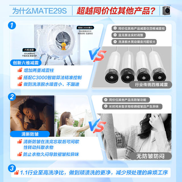 Haier EG100MATE29S flat-mounted 10KG drum washing machine fully automatic germ mite removal MATE28S