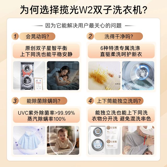 Casarte Languang C8 14W2Su1 Lightyear Gemini T3 Drum-Type Partitioned Washing Machine 14kg Direct Drive