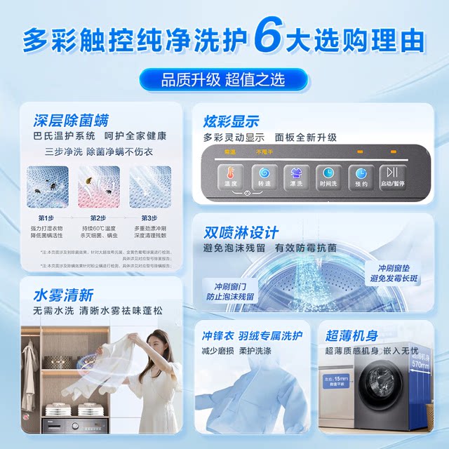 Haier Eg100Mate28S Large Capacity 10kg Fully Automatic Ultra-Thin Inverter Drum Washing Machine Mate2S